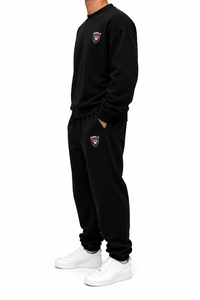 Custom Unisex <b>Black</b> Regular 100% Cotton Printed Eco-Friendly Tracksuit Hooded Solid Color Full Length Breathable Casual Winter - Product Image 2