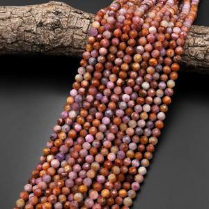 Perles de rubis naturelles authentiques, facettées, rondes, gravées au laser, en fil, pour la fabrication de bijoux, vente en gros - Product Image 4