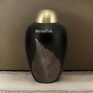 Urnas Funerarias de Latón Blanco Hechas a Mano para Cenizas Humanas, con Tapa de Cúpula y Grabado en Hoja de Oro, Urna Conmemorativa de Alta Calidad, Recipientes Metálicos para Entierro - Product Image 5