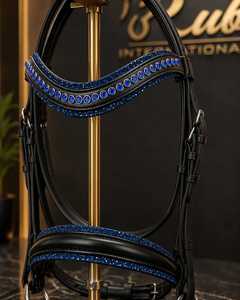 Brida de Cuero para Caballo Rub International con Ribete Azul, Equipo de Montar Cómodo para Caballos - Product Image 2