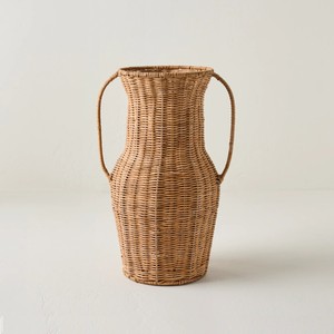 Rustic Rattan Jar Urn Vases with Handles Woven Vintage <b>Floor</b>/Tabletop Vase for Flowers Wedding Anniversary Home <b>Accessory</b> Gift - Product Image 6