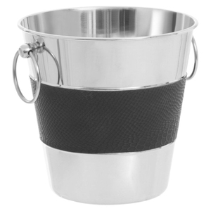 Seau à champagne moderne finition argentée avec couvercle, refroidisseur à vin en aluminium sans poignée, pour bar - Product Image 4