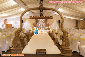 Arche de bienvenue exclusive en fibre de verre blanche pour grand mariage, décoration éléphant, portail d'entrée, aménagement de scène de mariage traditionnel en intérieur, Sydney - Product Image 6