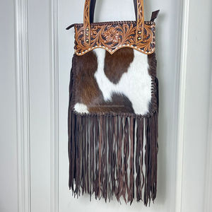 Nouveauté, dernières tendances, vente chaude, sac en cuir de vachette fait main, grande capacité, look vintage avec franges pour femmes - Product Image 4