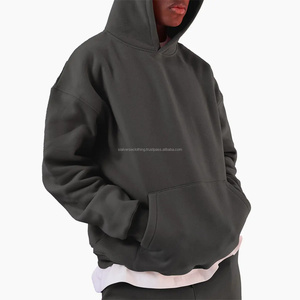 Sudadera de lana de algodón pesado para hombre de alta calidad 500 GSM de talla grande Sudadera con capucha larga con diseño de estampado Puff estilo Streetwear - Product Image 2