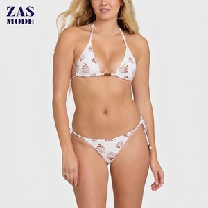 Nuevo Bikini Triangular de Dos Piezas con Estampado Personalizado de Conchas, Sexy y Económico, en Spandex/Nylon de Secado Rápido - Product Image 1