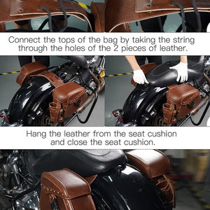 Sacoche de selle de moto en cuir de vachette de qualité supérieure, dernier design, couleur marron, sacoche de selle de moto en cuir de haute qualité - Product Image 2