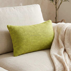 Housse de coussin lombaire décorative texturée en coton de designer Mustard, 14 × 36 pouces - Product Image 5