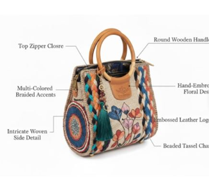 Natural Fiber Jute Ladies Purse Eco Friendly Stylish Handbag for Women - Product Image 5