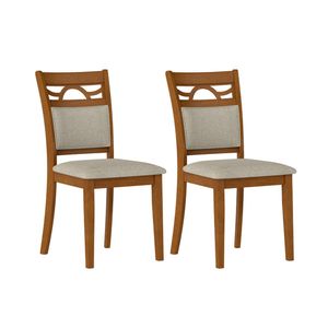 Sedia da Pranzo Ergonomica Imbottita (2 Pezzi) con Struttura in Metallo Durevole e Legno di Gomma, Capacità 150 kg, per Soggiorno o Bar - Product Image 1