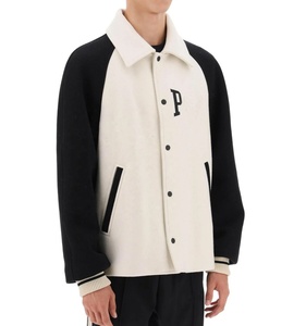 OEM Custom Embroidery Logo Vintage <b>Letterman</b> <b>Jackets</b> For Men Mandarin Collar Plus Size Winter Wool Varsity <b>Jacket</b> - Product Image 3