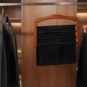 Cintre de placard multicouche en bois sur mesure, cintre à pantalons en bois dur de qualité supérieure pour la décoration intérieure et l'organisation - Product Image 6
