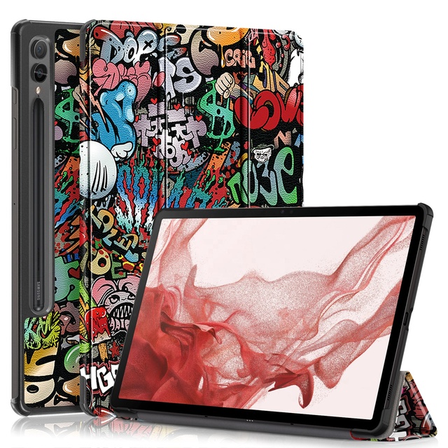 Wholesale PC+Leather iPad Cases for for Tab S9 Ultra with Stand Sleep Magnets & Stylus Support-Customizable Colors