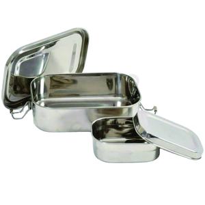 Fiambrera Rectangular Tiffin, fiambrera con 2 compartimentos de acero inoxidable, venta al por mayor, fiambrera de una sola capa - Product Image 1