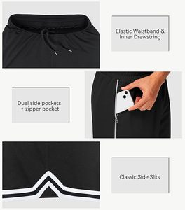 Pantalones Cortos de Baloncesto para Hombre de 11 Pulgadas de Largo - Deportivos, de Malla, por Debajo de la Rodilla, para Gimnasio y Entrenamiento, con Bolsillos con Cremallera, de Secado Rápido y Ligeros - Product Image 4