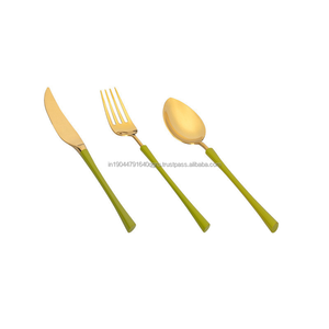 Luxury 18/10 Stainless Steel Green Color Handle <b>Flatware</b> <b>Set</b> Utensils <b>Sets</b> for Home Hotel Restaurant Christmas - Product Image 1