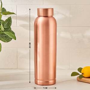 Mejora tu hidratación diaria con una botella de agua de cobre reutilizable, un recipiente para bebidas de metal ecológico diseñado para una vida más saludable e inteligente. - Product Image 1