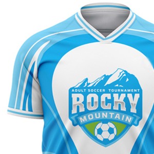 <b>Men</b> Blue <b>White</b> Geometric Soccer Jersey Sublimated Print Moisture Wicking Fitted Polyester Apparel - Product Image 6