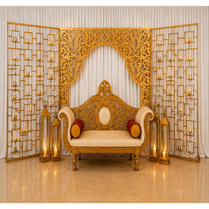 Panel de Velas Decorativo de Moda para Escenario de Recepción, Elegante Configuración de Pared de Velas, Compre un Panel de Pared de Velas Dorado Hecho a Medida para Escenario - Product Image 1