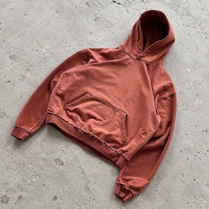 Sweat à capuche vintage délavé à l'acide, 450 GSM, molleton épais, style Y2K streetwear, coupe oversize pour marques (Marque privée) - Product Image 3