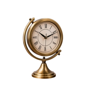 Modern Gold <b>Desk</b> <b>Clock</b> Metal Table <b>Clock</b> Vintage Roman Numeral Standing Tabletop <b>Clock</b> for Home Office Decor - Product Image 2