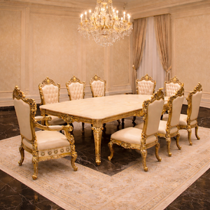 Birmingham Style Antique Gold Dining Furniture Set Majestic Baroque 10-Seater Dining Set Premium Teak Wood Dining Suite Brisbane - Product Image 6