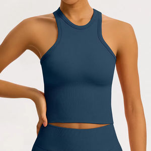 Ropa Deportiva para Mujer, Camiseta de Yoga sin Costuras de Color Sólido, Manga Larga, Top Corto para Entrenamiento, Secado Rápido, Transpirable, Conjuntos de Yoga - Product Image 6