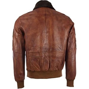 Men's Genuine Leather Aviator <b>Pilot</b> Bomber <b>Jacket</b> - Product Image 3