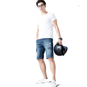 Best Selling Breathable Summer Casual Streetwear Hip Hop Straight Vintage <b>Men</b> Denim Shorts Mid Rise Eco-Friendly Embroidery - Product Image 3