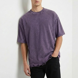 T-shirt vintage en coton épais délavé, coupe ample et décontractée, pour usage quotidien, écologique, 230g - Product Image 3