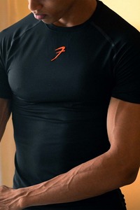 mens <b>compression</b> <b>shirt</b> gym fitness athletic wear quick dry stretch fabric training workout tee bulk order supplier - Product Image 6