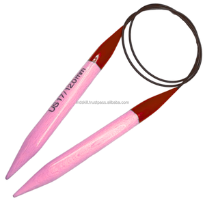 Aiguille à tricoter circulaire en bois INDSKILL, longueur de 32 pouces pour le bricolage créatif fait à la main et tous les projets de fil de tissage, taille américaine 11(8mm) - Product Image 3