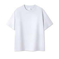 T-shirt décontracté pour homme, col rond, manches courtes, 100 % coton tricoté double couche, 230 g/m², séchage rapide, coupe ample, grandes tailles, vierge ou imprimé, OEM, collection été