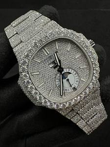 นาฬิกาโมอิสซาไนต์สุดหรู ทรงบริลเลียนท์คัท VVS1 นาฬิกาเพชรโมอิสซาไนต์ สไตล์ฮิปฮอป ประดับเพชรเต็มเรือน นาฬิกาอัตโนมัติ สำหรับผู้ชายและผู้หญิง สุดหรู - Product Image 5