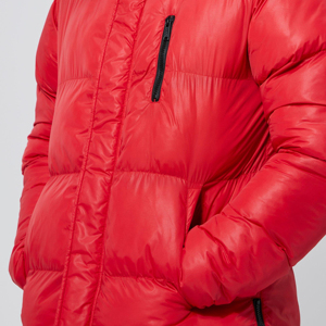 Chaqueta Larga Acolchada de Invierno con Capucha con Ribete de Piel, Mangas Largas, Cierre de Cremallera, Color Sólido, Exterior de Poliéster, Abrigo Grueso y Cálido - Product Image 6
