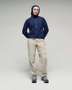 Chaqueta Cortavientos con Capucha y Bloques de Color para Mujer, Manga Larga, Cierre de Cremallera, Tejido de Poliéster, Ideal para Primavera - Product Image 4