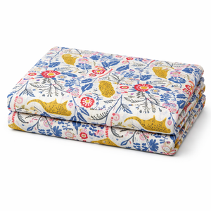 Tissu en coton peigné tissé léger, respirant, absorbant l'humidité, écologique, imprimé multicolore Le Souvenirs - Product Image 1