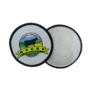 Écussons tissés en matériaux recyclés de qualité supérieure et écussons tissés de luxe, écussons tissés personnalisés de qualité, écussons tissés promotionnels, écussons tissés ronds - Product Image 2