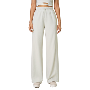 Nouveau pantalon de jogging taille haute décontracté et ample pour le fitness, avec poches latérales, motif à carreaux, en polyester/coton - Product Image 3