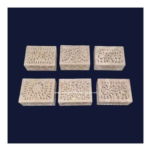 Indian Exporter Top Collection Best Product Soapstone Carving <b>Box</b> With <b>Flower</b> Carving Design Use For Jewelry Storage Gift Item - Product Image 1