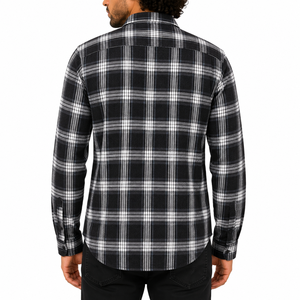 Camisa de Franela a Cuadros de Algodón para Hombre, Fabricación Personalizada OEM, Suave y Cómoda, Talla Grande - Product Image 2