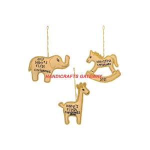 Ornement de Noël en gros en forme d'animal, broderie Zari, travail magnifique, décoration suspendue pour cadeau - Product Image 1