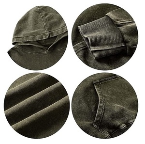 Sudadera con Capucha Personalizada de Algodón Suave, Estilo Vintage, Lavado Ácido, Efecto Desgastado por el Sol, Oversize, Streetwear, para Hombre - Product Image 5