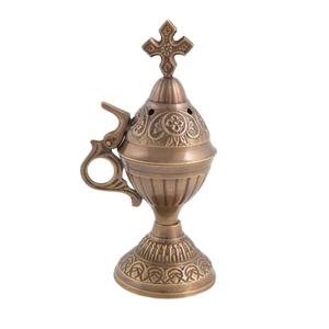 Antique Incense Burner Cross On Top European Style Decorative Censer Brass Incense Burner And <b>Sachet</b> Smeller for Holiday - Product Image 1