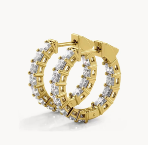 <b>Hoops</b> Earrings Diamond Earrings Gold and <b>Silver</b> Earrings Natural and Lab Grown Diamonds Earrings <b>Hoops</b> Fine Jewelry for Women - Product Image 4