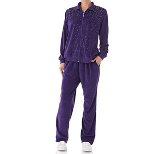 High Quality Women Rhinestone Tracksuit With Soft Feel Women Rhinestone Tracksuit For Casual Fashion Wear - Product Image 1