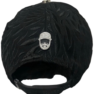 Casquette de baseball sportive unisexe de haute qualité en denim et nylon noir avec visière en daim, 5 panneaux, courbée, couronne moyenne, brodée - Product Image 6
