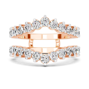 Double Row Round Cut 18k Solid Gold Plated 925 Sterling Silver Adjustable <b>Open</b> Band Wedding Engagement <b>Ring</b> for Women Wear - Product Image 5