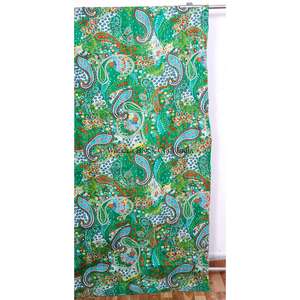 Couette Kantha indienne de luxe, faite à la main, en coton imprimé à la main, motif paisley vert, taille Queen, lavable, réversible, écologique, pour usage domestique - Product Image 3