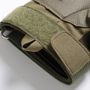 Gants de sport demi-doigts unisexes en cuir PU respirant avec sangle de poignet réglable antidérapants pour l'entraînement légers - Product Image 5